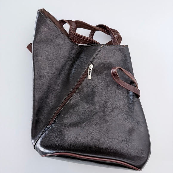 Vera Pelle Made in Italy Leather Convertible Women\'s Backpack Sling Bag main image 4